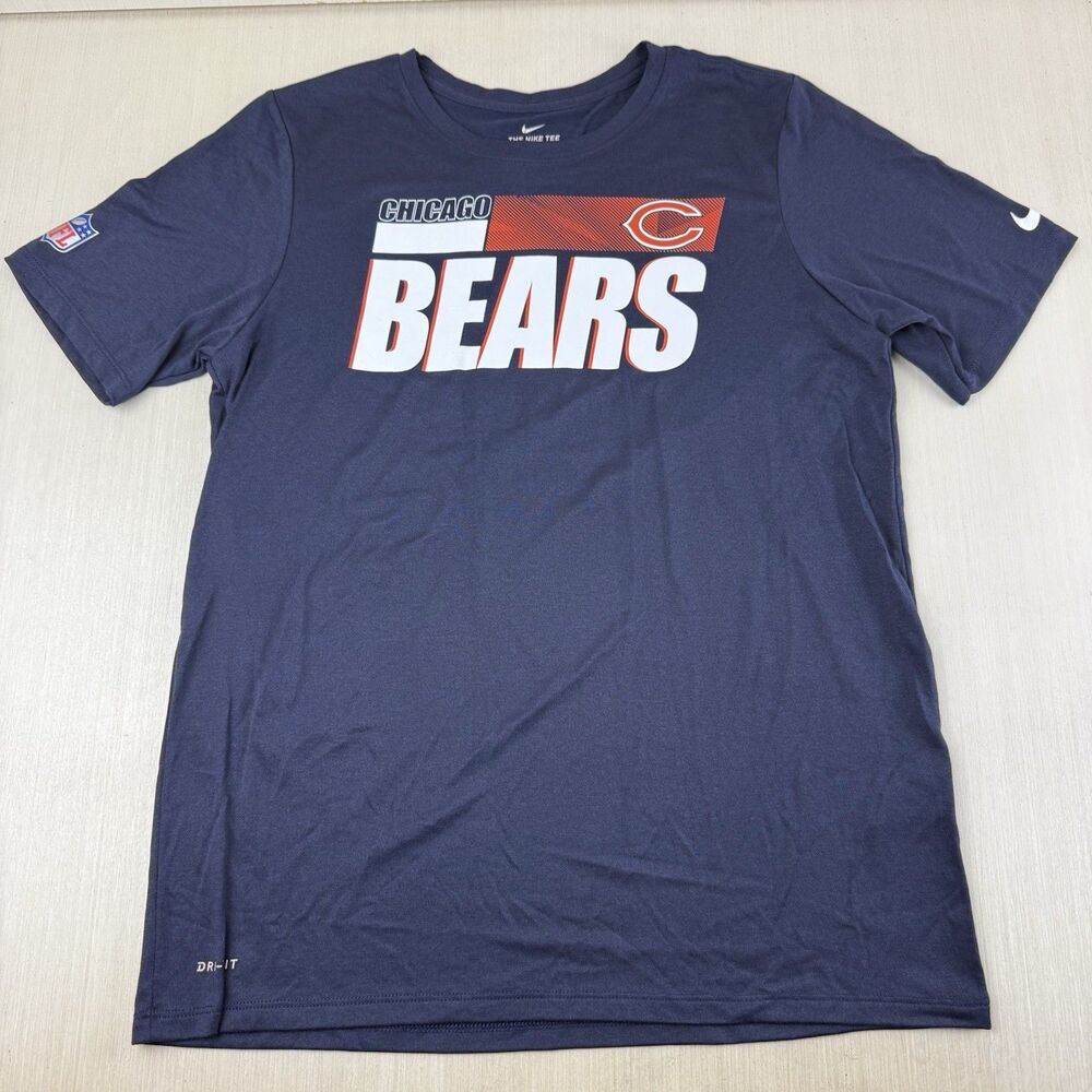 The Nike Tee Dri-Fit Shirt Chicago Bears Kids Large (14/16)Blue NWT NFL On Field